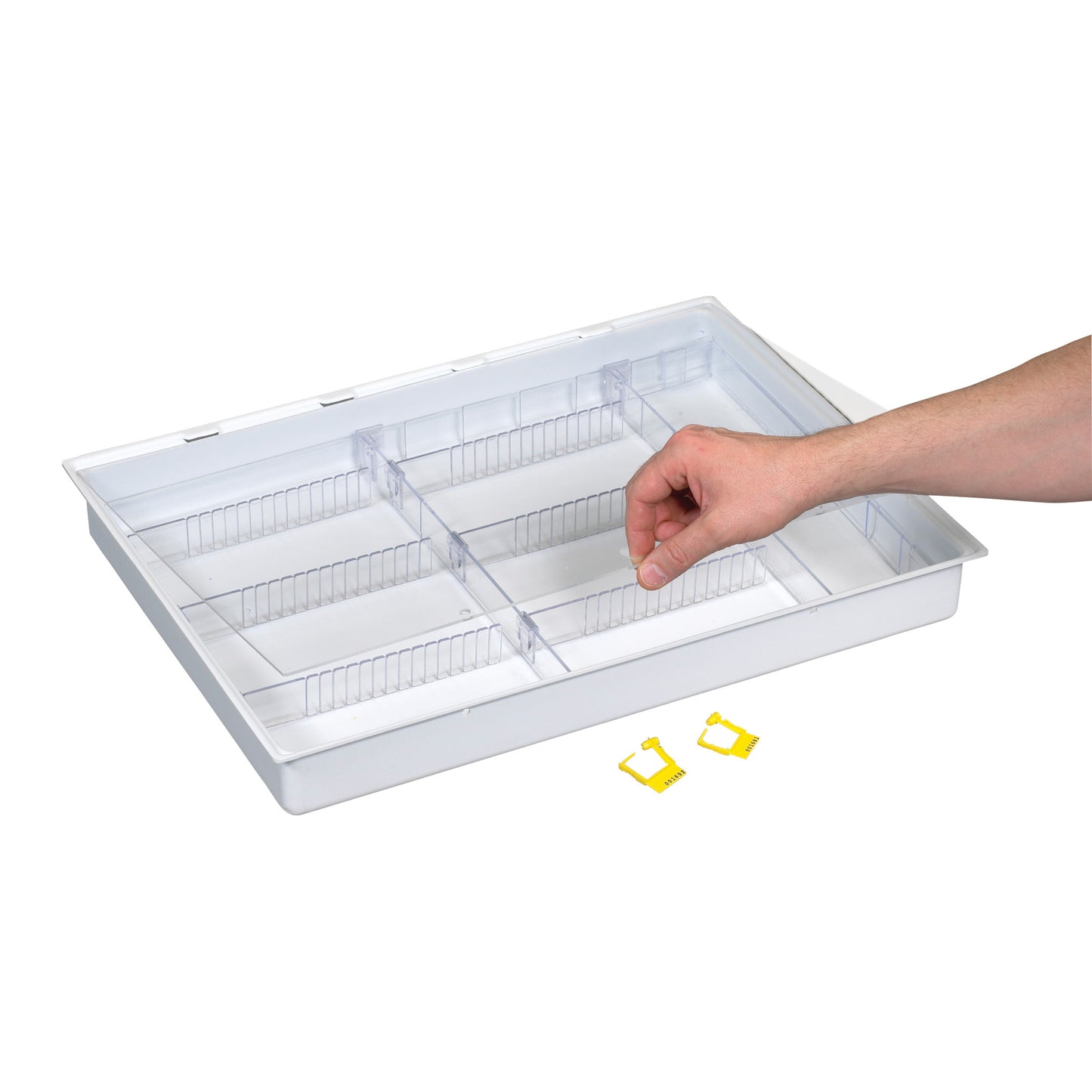 AliMed® Cart Accessory: Divider Set for Full Drawer Tray with Clear Lid and Lock for Select/Standard/Wide Series Medical Carts