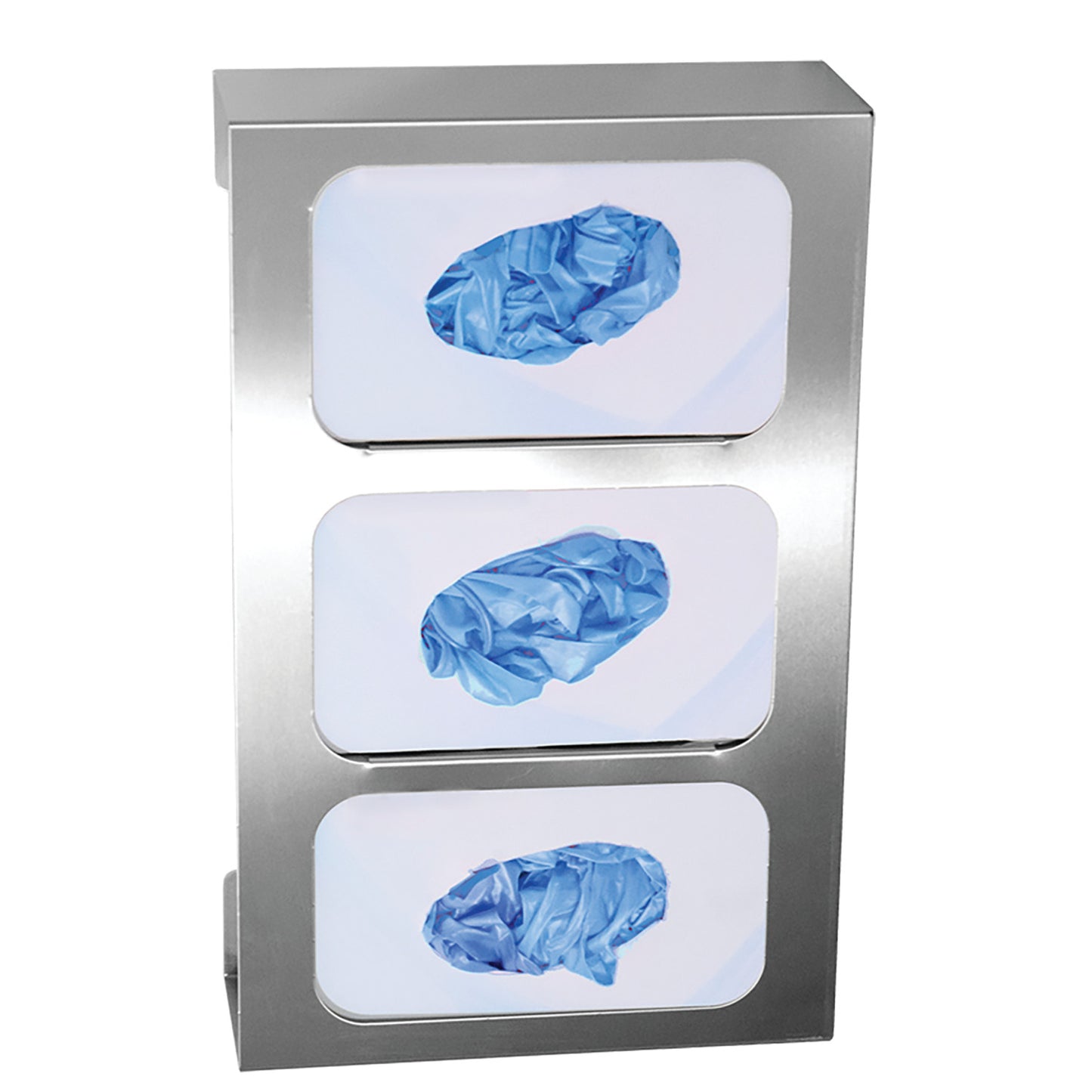 Triple Glove Box Dispenser, Dividers, Stainless Steel