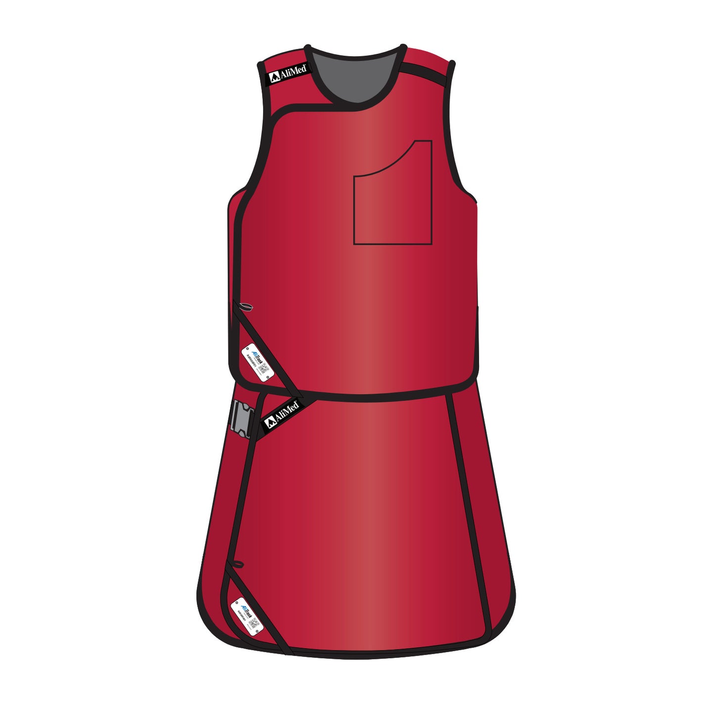 Grab ‘n Go Vest/Kilt Set, Male, Ultralight Lead-Free, Scarlet, Medium