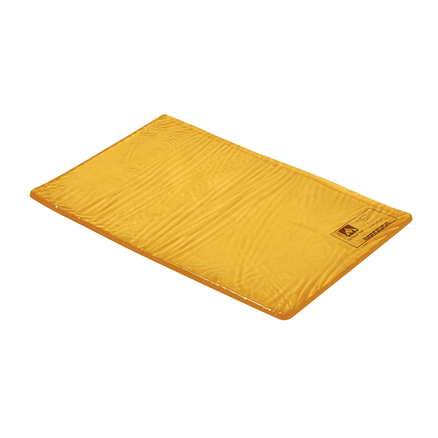 The AliMed AliGel Knee Crutch Pad is a flat, rectangular orange pad designed for comfort and support in crutch use.