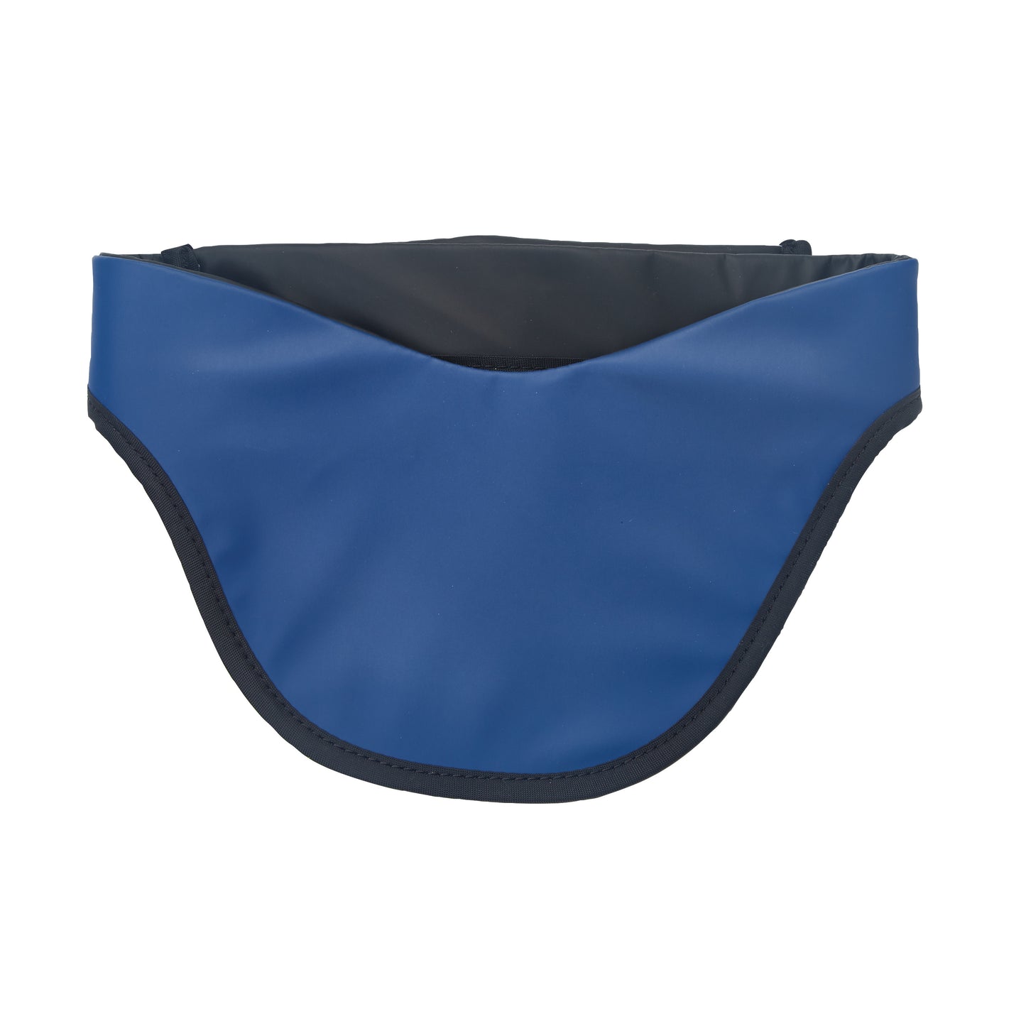 AliMed Grab n Go Thyroid Shield in blue with black trim, designed to protect the thyroid area during medical procedures.
