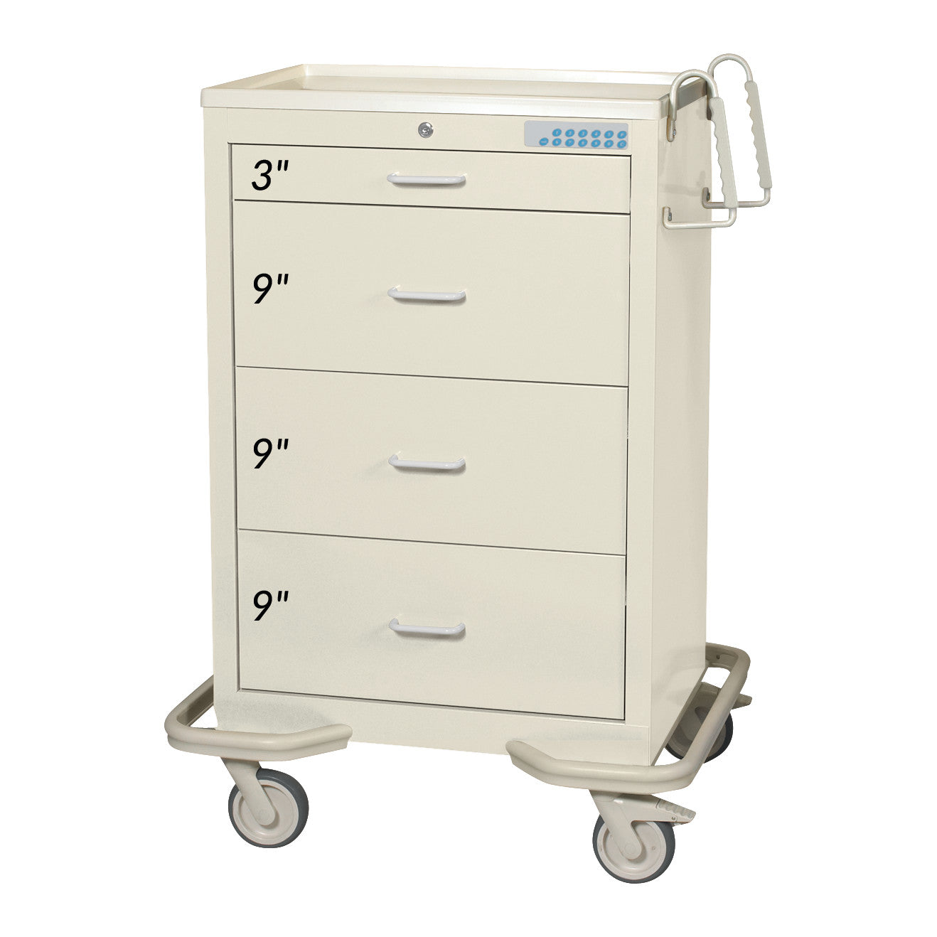 AliMed® Standard Series 4-Drawer Isolation Cart with Electronic Lock