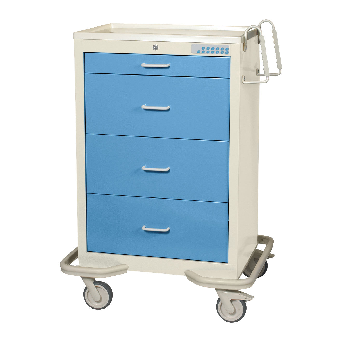 Standard Series 4-Drawer Isolation Cart, Electronic Lock, Two-Tone Slate Blue