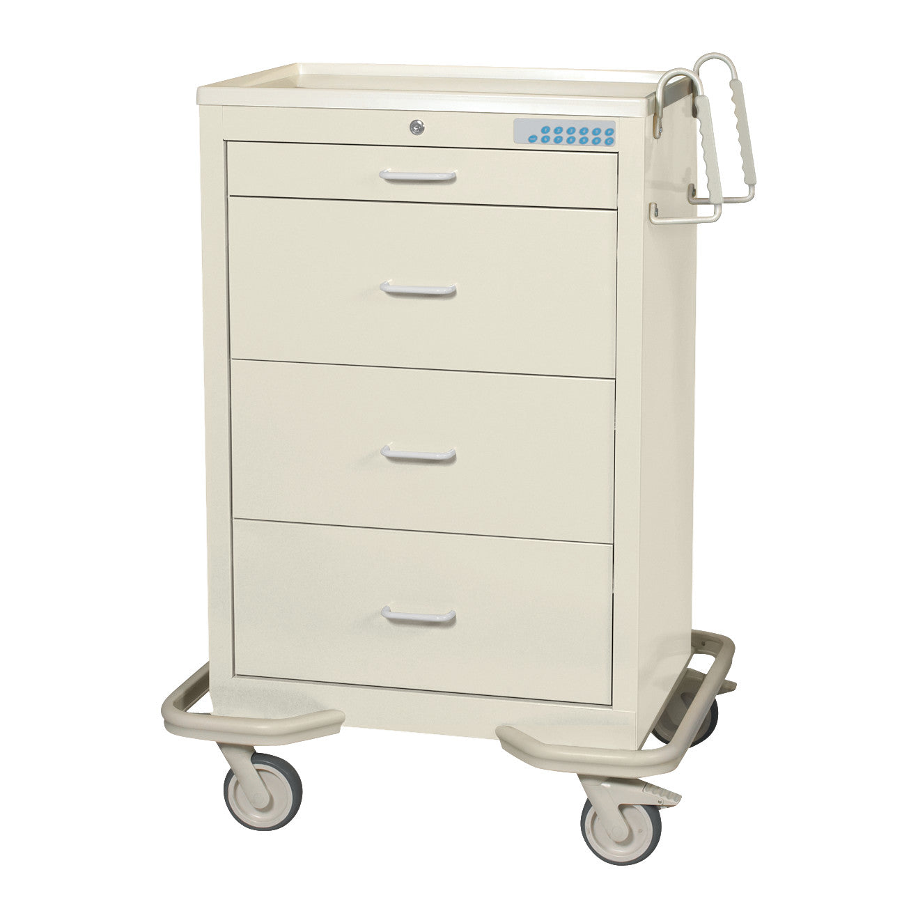 Standard Series 4-Drawer Isolation Cart, Electronic Lock, Two-Tone Beige