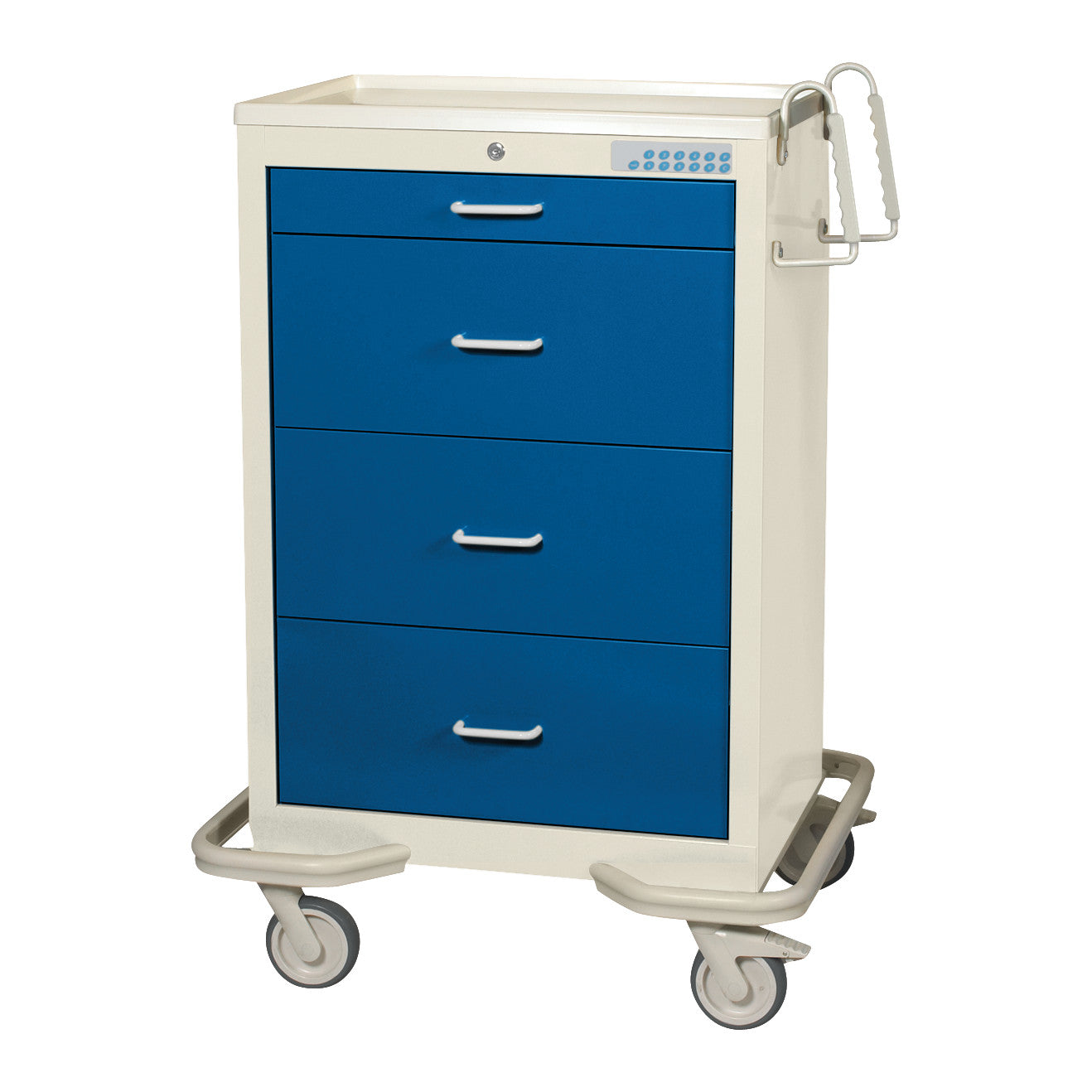 Standard Series 4-Drawer Isolation Cart, Electronic Lock, Two-Tone Dark Blue