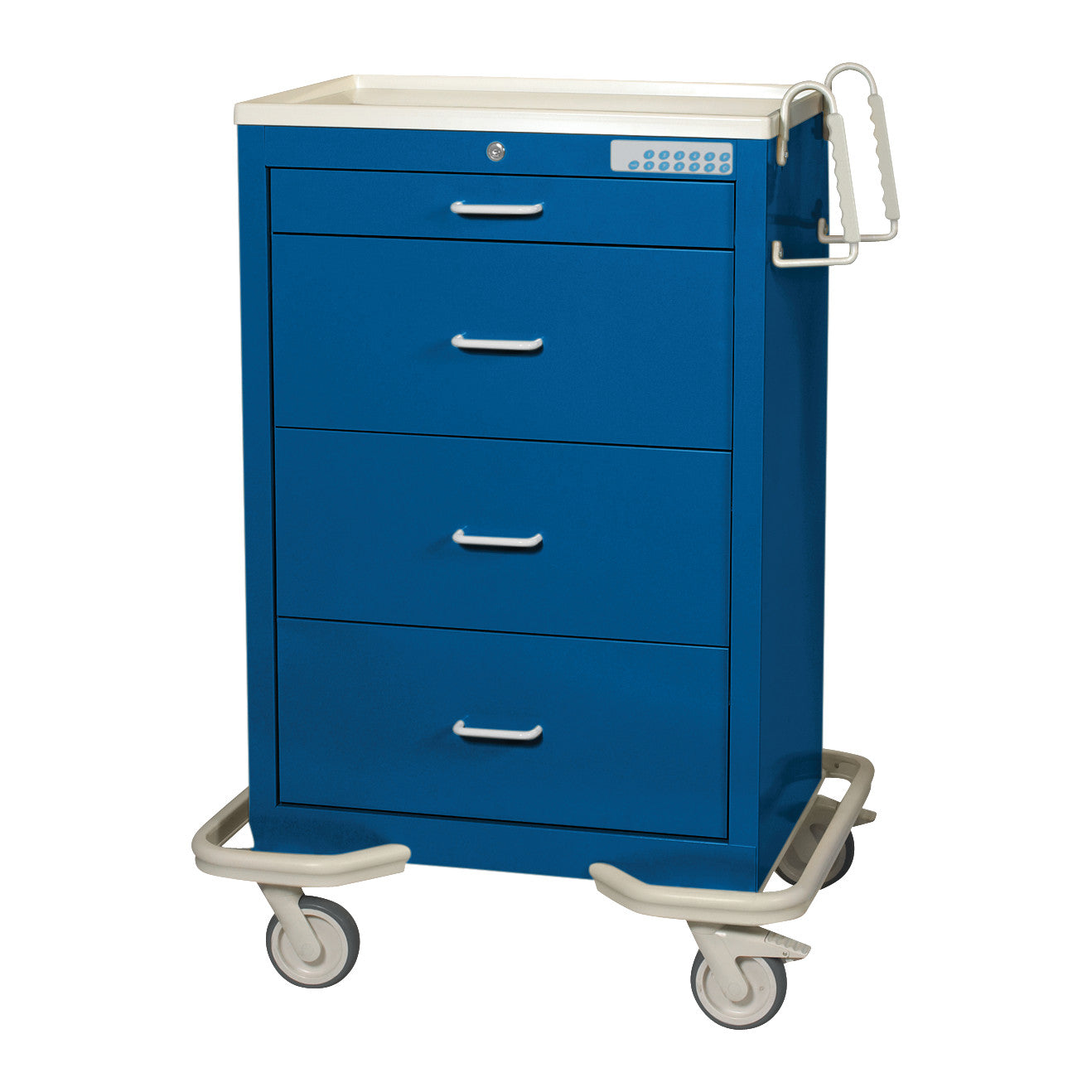 Standard Series 4-Drawer Isolation Cart, Electronic Lock, Solid Dark Blue