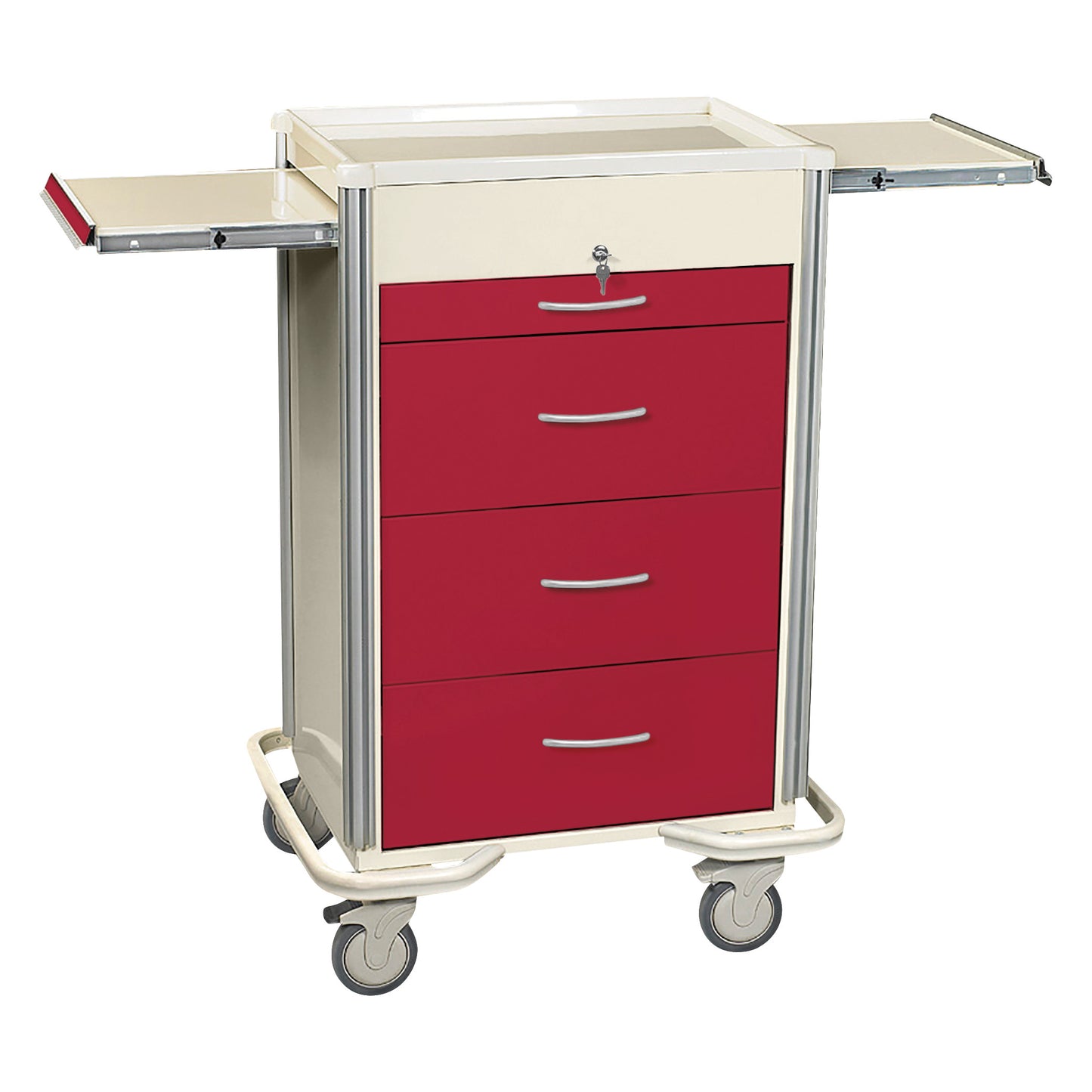 Select Series 4-Drawer Isolation Cart, Key Lock, Two-Tone Red