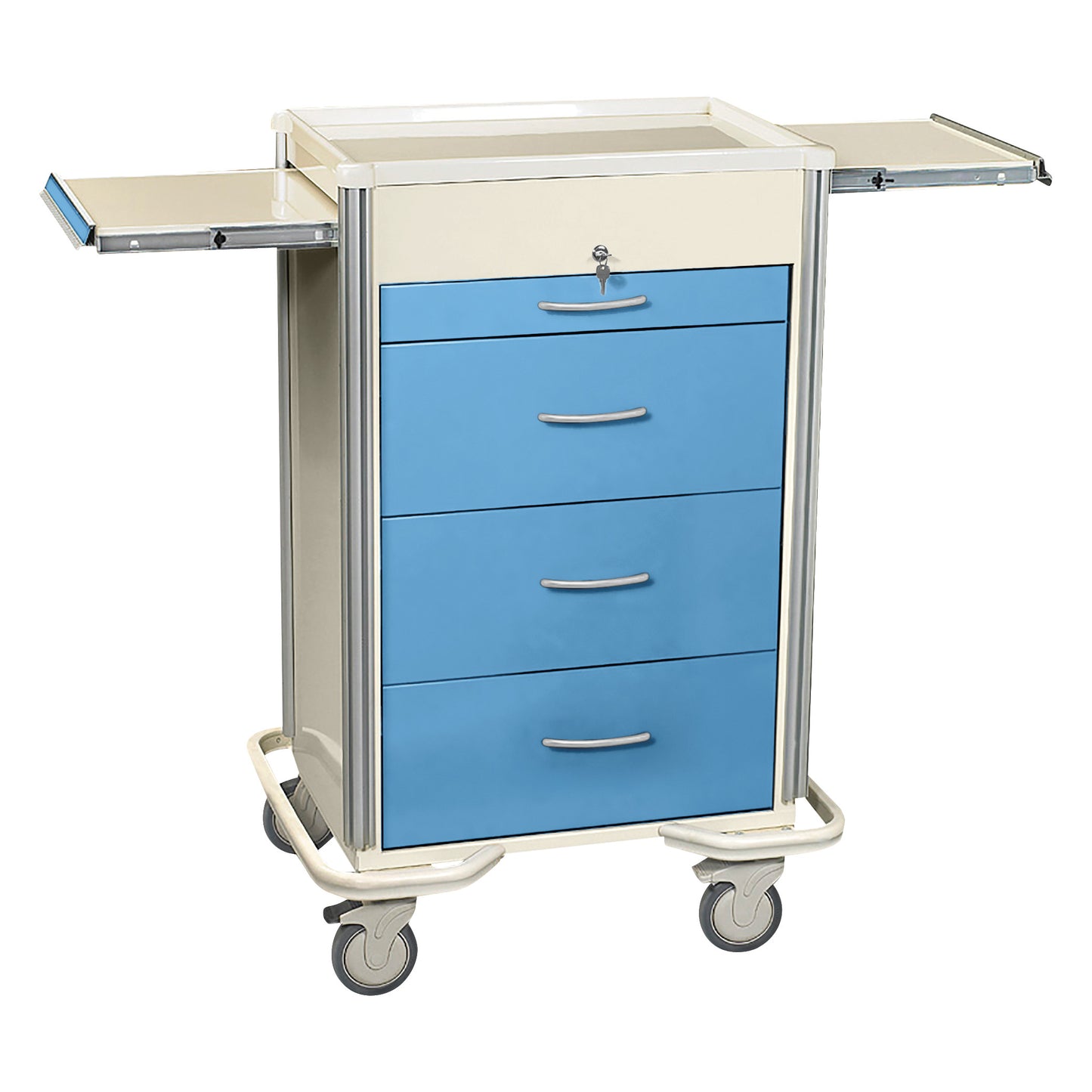 Select Series 4-Drawer Isolation Cart, Key Lock, Two-Tone Slate Blue