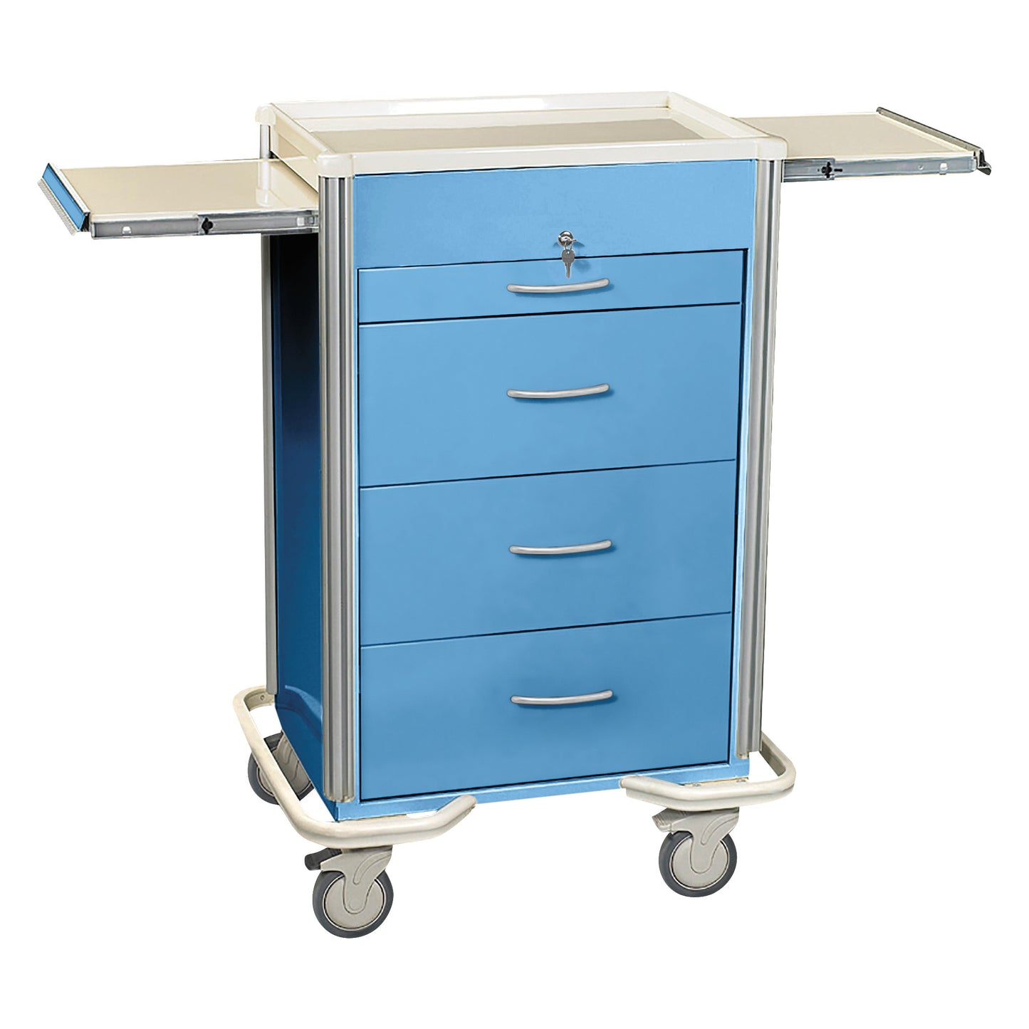 Select Series 4-Drawer Isolation Cart, Key Lock, Solid Slate Blue