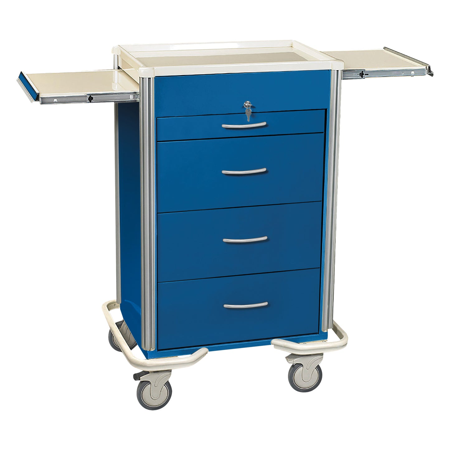 Select Series 4-Drawer Isolation Cart, Key Lock, Solid Dark Blue