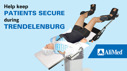 patient positioned in trendelenburg position using trandelenberg stabilizer