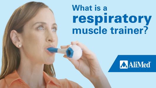 woman using breather respiratory trainer