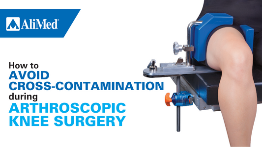 leg positioned in the fluid-proof arthroscopic leg holder