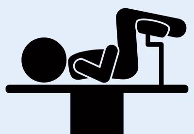 graphic of patient in lithotomy stirrups