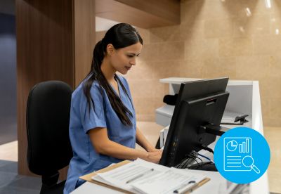 nurse sitting at desk