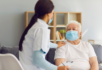 nurse talking with patient