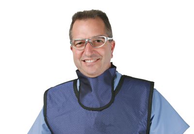 nurse wearing radiation protection accessories
