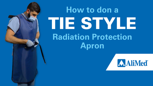 How to don a tie style radiation protectio