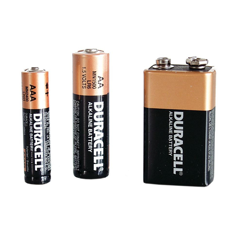 group of different types of duracell batteries 