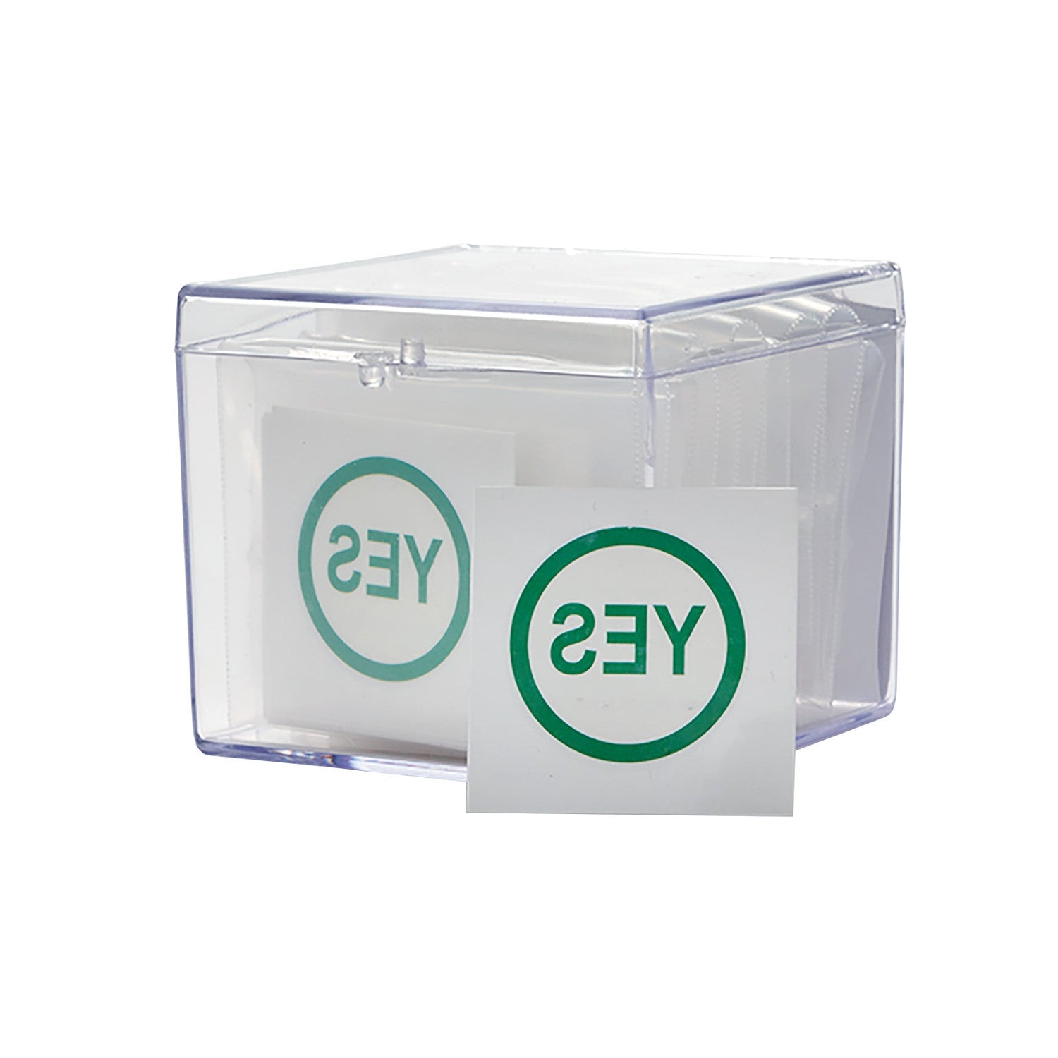 A container of YES market labels indicating correct surgical site representing operating room labels category