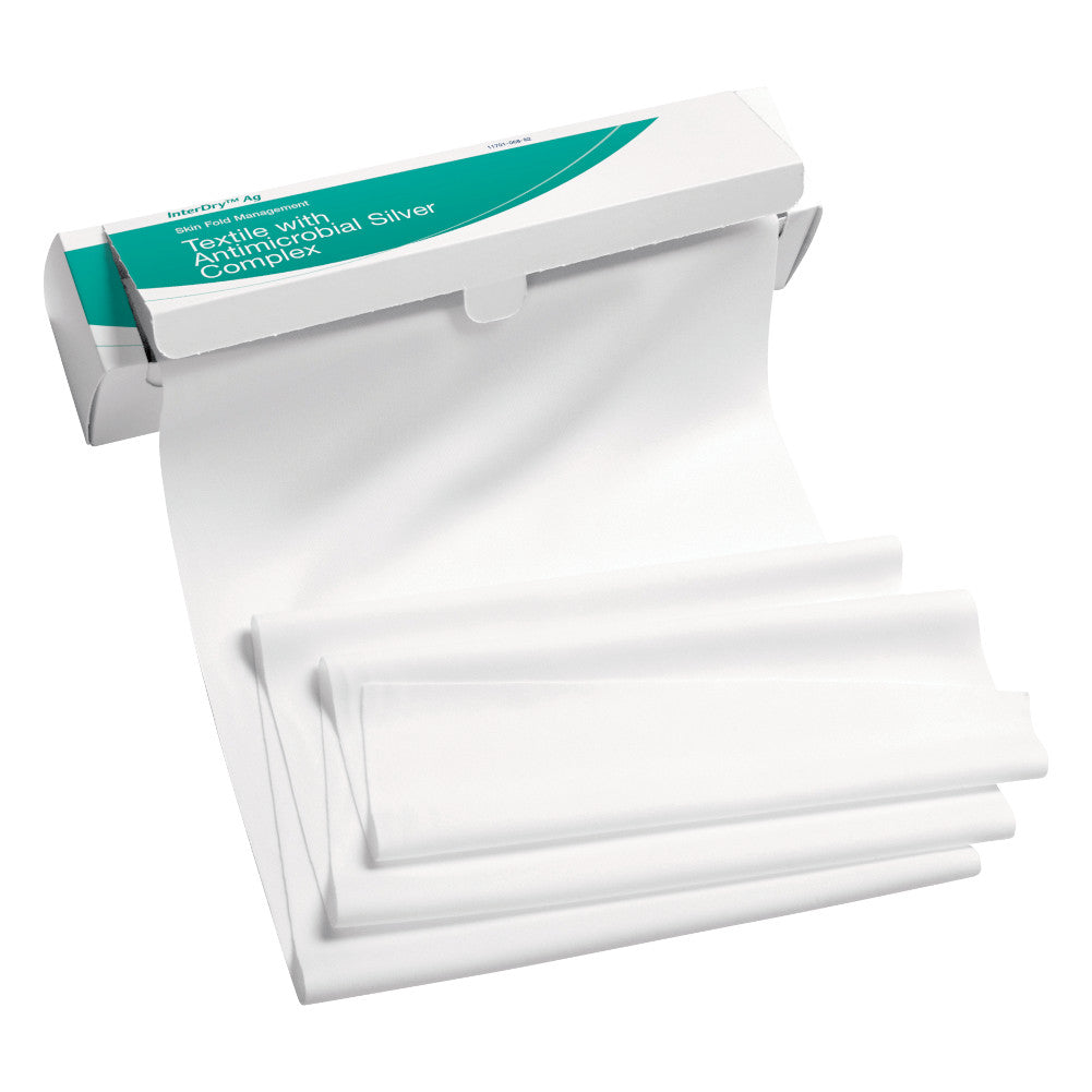 A white roll of wound care dressing sheet pulled out of dispenser box representing a miscellaneous wound care supplies category