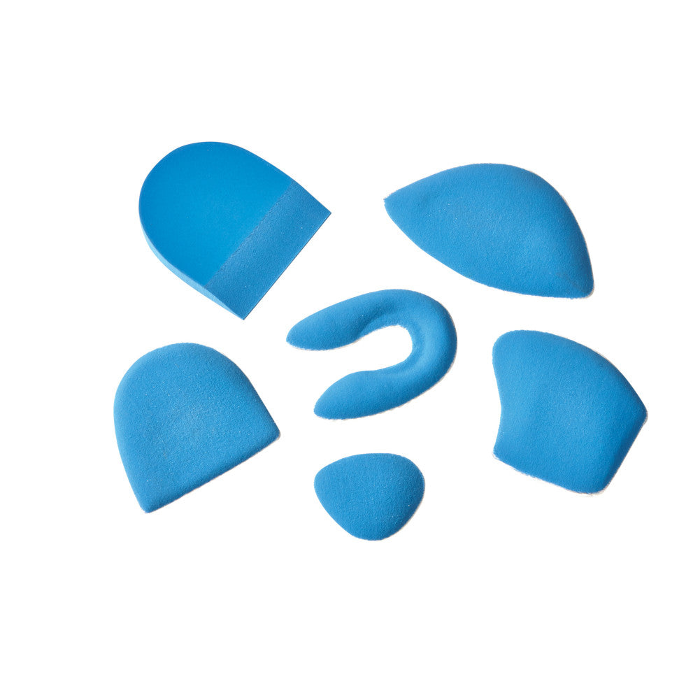 An image of a collection of foam foot pads representing a category of shoe inserts