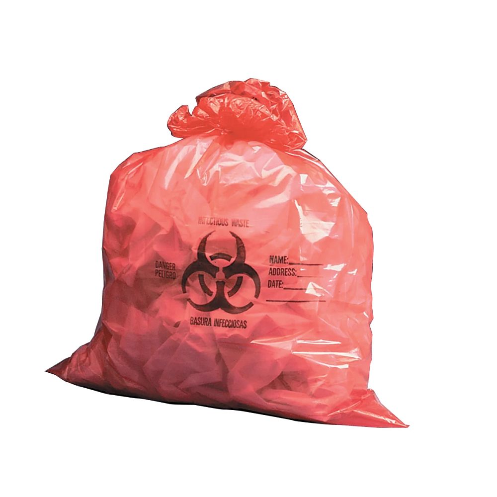 Image of a biohazard bag representing a Biohazard disposal category