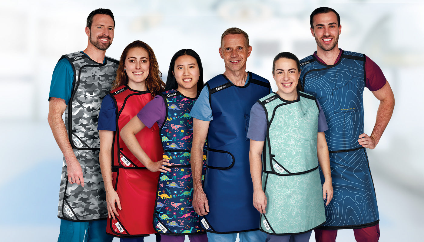 group of people wearing radiation aprons