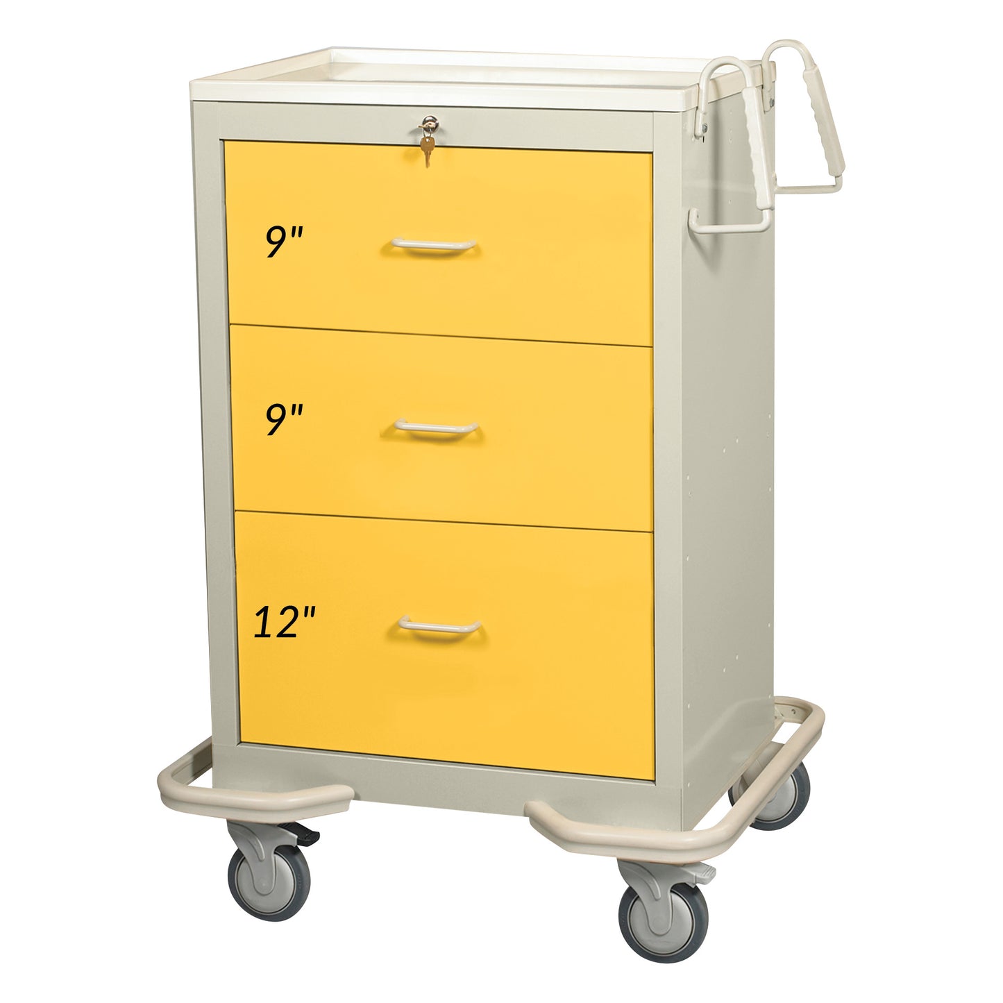AliMed® Standard Series 3-Drawer Isolation Cart with Key Lock
