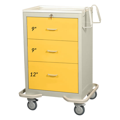 AliMed® Standard Series 3-Drawer Isolation Cart with Key Lock