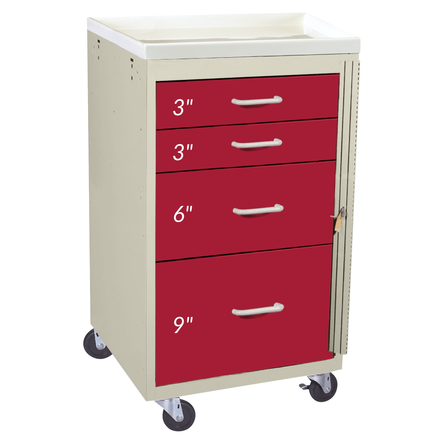 AliMed® Mini Series 4-Drawer Emergency Cart
