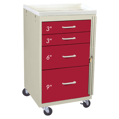 AliMed® Mini Series 4-Drawer Emergency Cart
