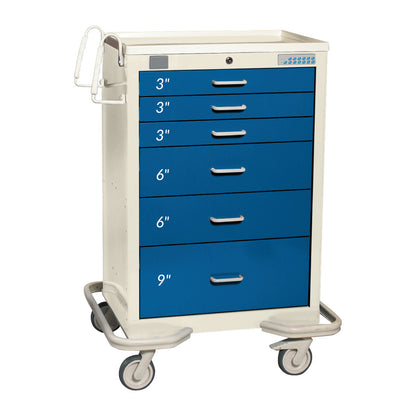 AliMed® Standard Series 6-Drawer Anesthesia/Procedure Cart with Proximity Lock, 30" Drawer Space