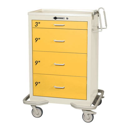 AliMed® Standard Series 4-Drawer Isolation Cart with Push-Button Lock