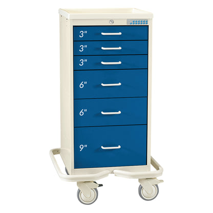 AliMed® Mini Series 6-Drawer Anesthesia/Procedure Tower Cart with Electronic Lock