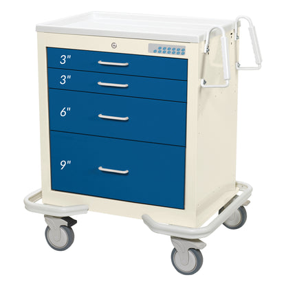 AliMed® Standard Series 4-Drawer Anesthesia/Procedure Cart with Electronic Lock