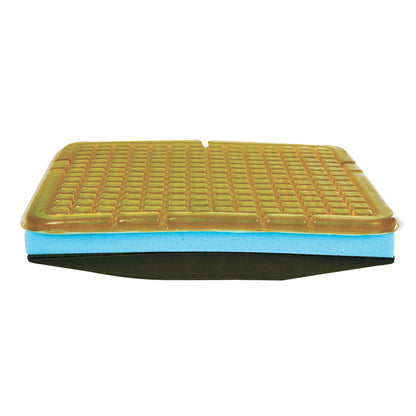 Checkerboard T-Gel Plus Bariatric Wheelchair Cushion w/Solid Seat Insert, Black Stretch Polyknit Cover, 20"W x 18"D
