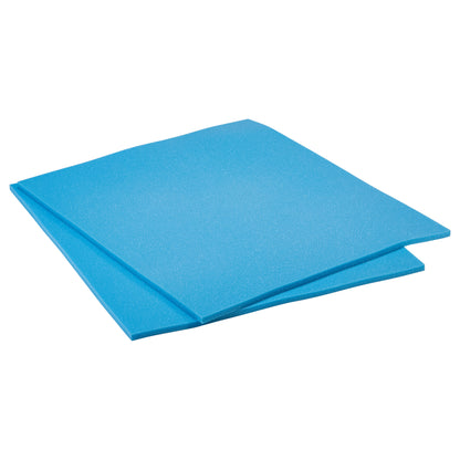 Non-Adhesive T-Foam, Medium, Blue, 18"W x 20"L x 3/8"H, 2 Sheet/Case