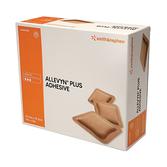 Allevyn Adhesive Hydrocellular Dressing, 5"W x 5"L, 10/Pack