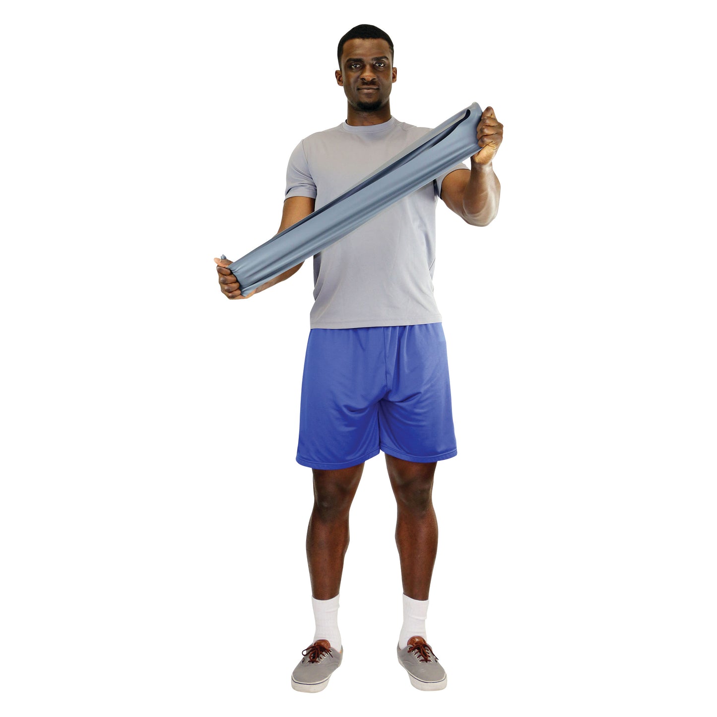 Latex Exercise Band, Low Powder, Silver, 2X-Heavy, 50-yd. Roll, 2 Roll/Pack