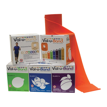 Val-U-Band Non-Latex Exercise Band Set, 5 Roll/Set (1 of each level 1-5), 50-yd. Roll