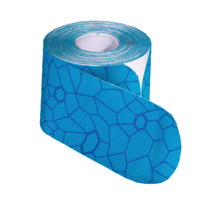 Kinesiology Tape, Blue/Blue, 2"W x 10"L, Pre-Cut Strip, 20 Strip/Roll