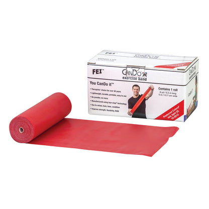 Latex Exercise Band, Red, Light, 6-yd. Roll