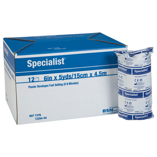 Specialist Plaster of Paris Bandages, Fast Blue, 6"W x 5 yds. L, 12 Roll/Box