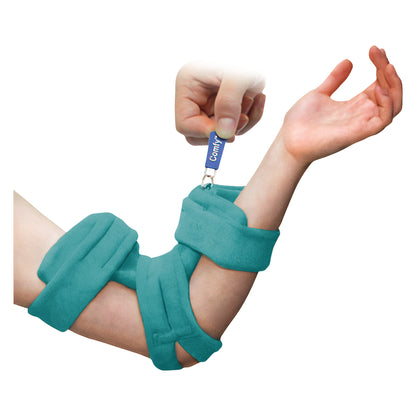 Pediatric Locking Elbow Orthosis, Terrycloth Cover, Emerald Green, Large