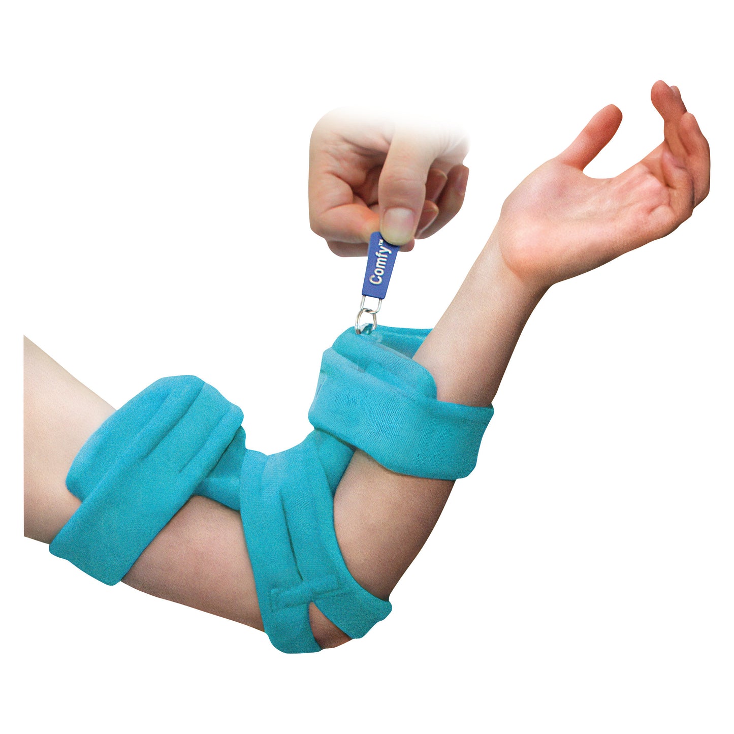 Pediatric Locking Elbow Orthosis, Terrycloth Cover, Turquoise, Medium