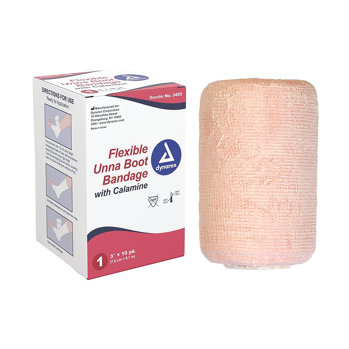 Unna Bandage with Calamine, 3"W x 10 yds., 12 Roll/Case