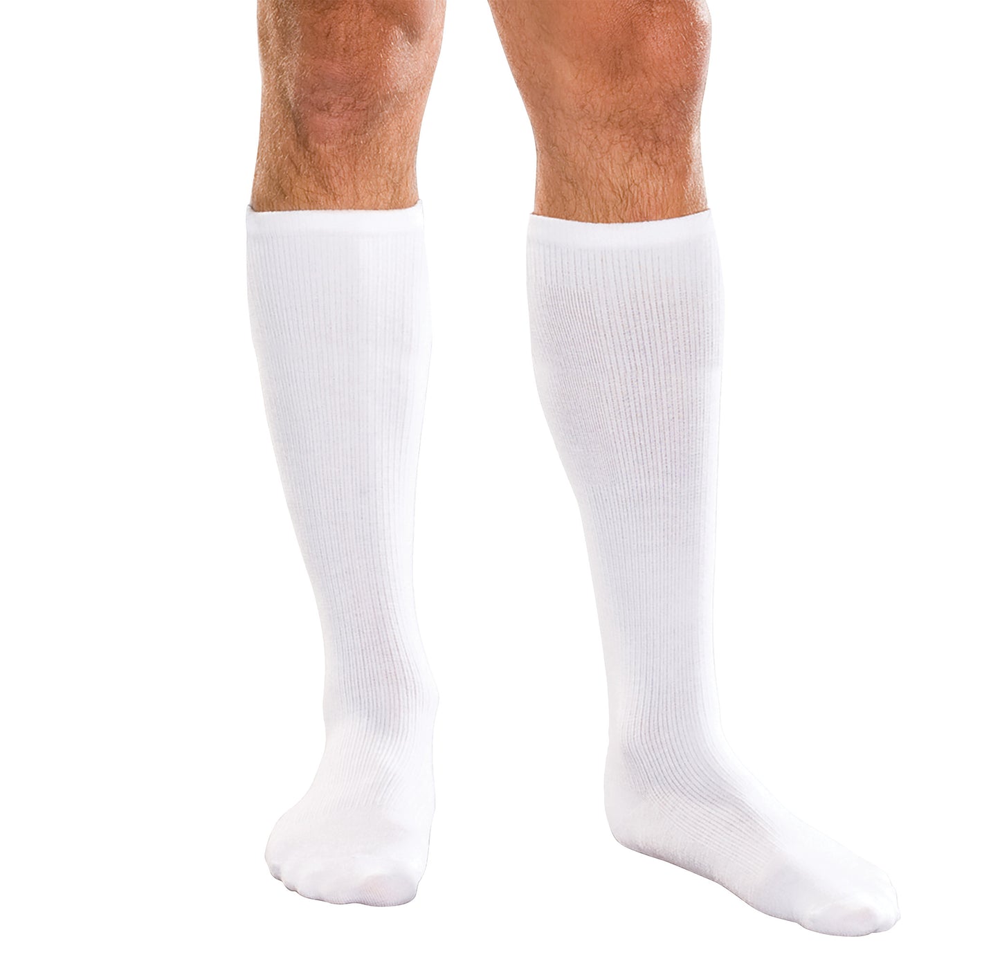 Core-Spun Support Socks, 20-30 mmHg, White, Large, 1 Pair/Pack