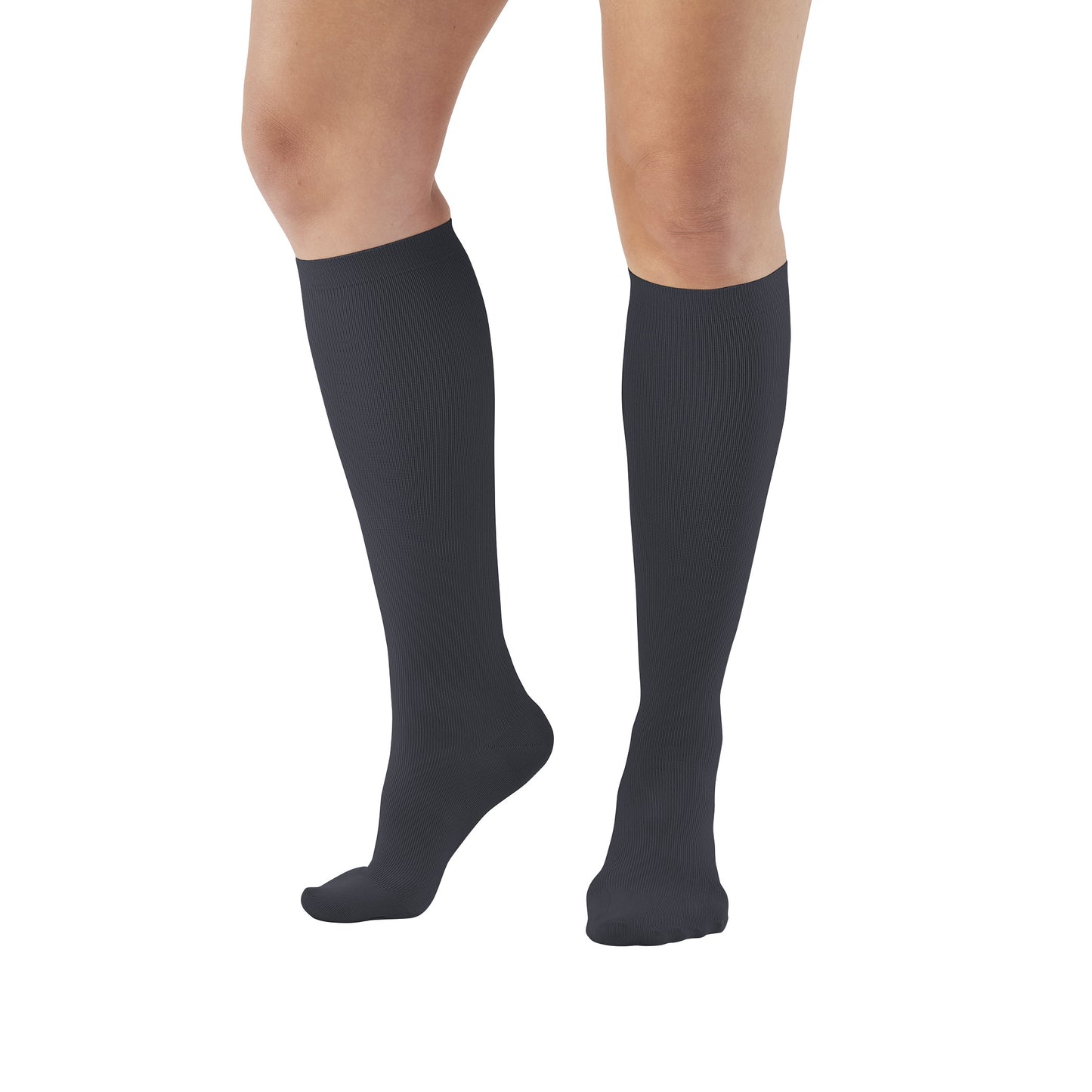 Knee-Length Microfiber Support Socks, Black, Women's X-Large, 1 Pair/Pack