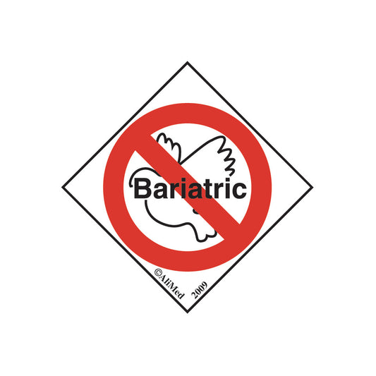 Standardized Equipment Weight Capacity Label, "Not Bariatric", 150/Pack